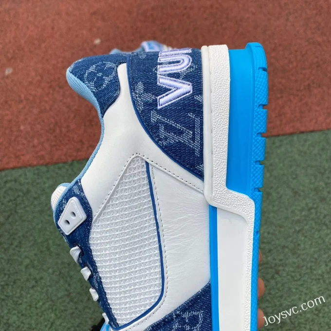 Louis Vuitton Trainer White Blue Velcro Low