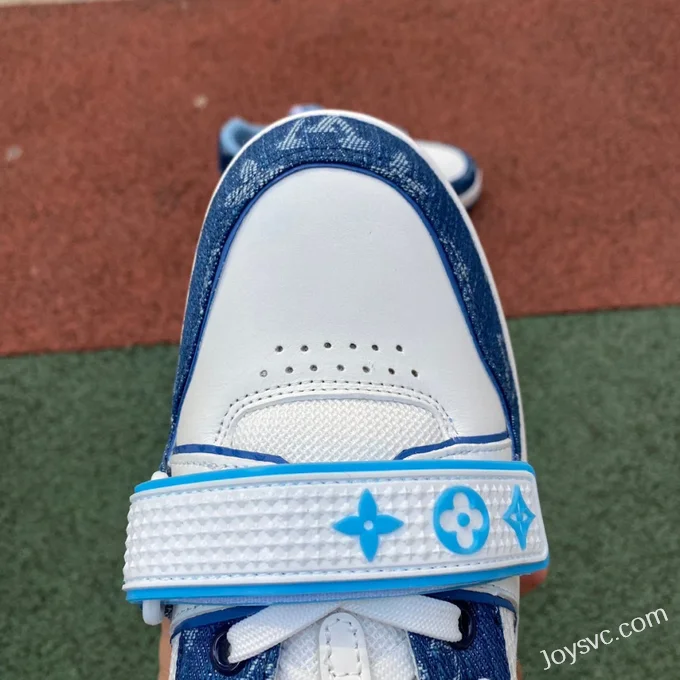 Louis Vuitton Trainer White Blue Velcro Low