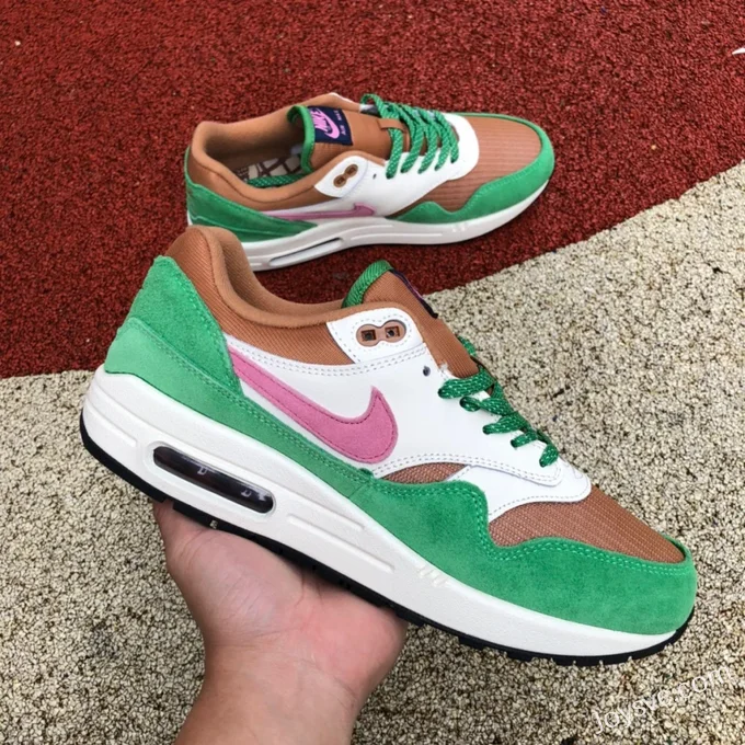 Nike Air Max 1 NH Treeline Brown Green Pink Running Shoes DR9773-300