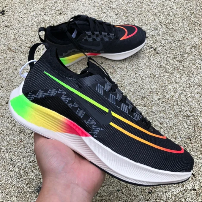 Nike Zoom Fly 4 Black Rainbow Marathon Running Shoes DQ4493-010