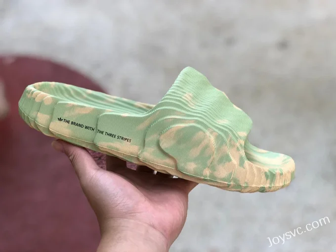 Adidas Adilette 22 3D Printed Green Yellow Slides GY1597