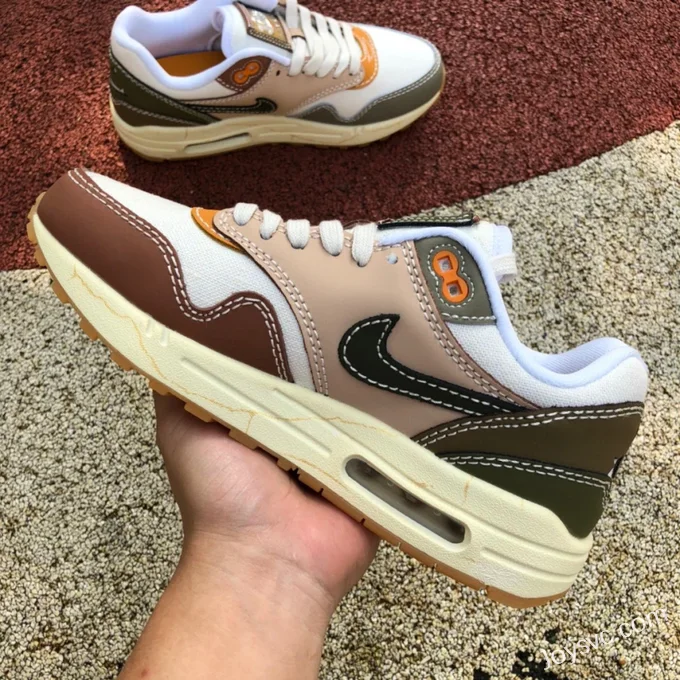 Nike Air Max 1 White Brown Green Retro Running Shoes DQ8656-133