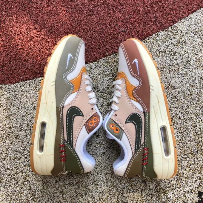 Nike Air Max 1 White Brown Green Retro Running Shoes DQ8656-133