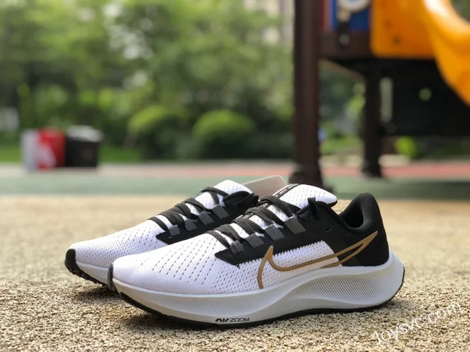 Nike Zoom Pegasus 38 White Black Gold Running Shoes CW7356-007