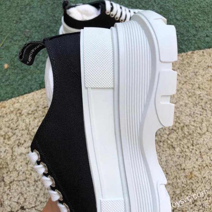 Alexander McQueen Low-Top Black White Logo Boots