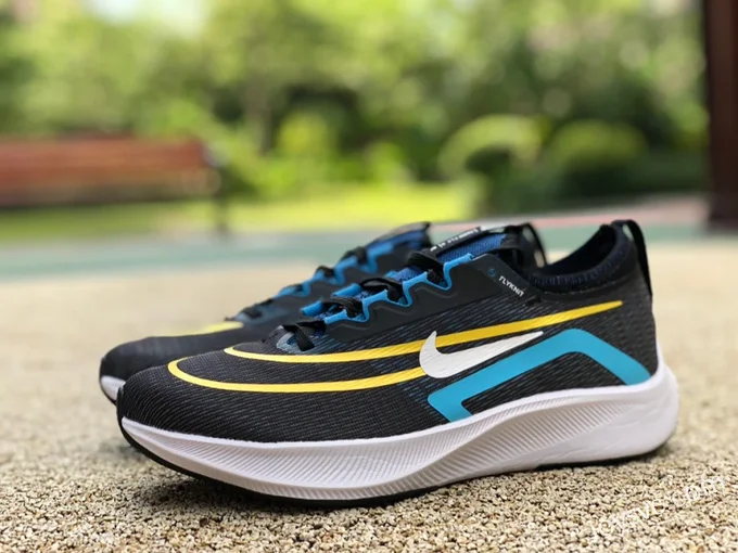 Nike Zoom Fly 4 Black Blue Yellow Marathon Running Shoes CT2392-003