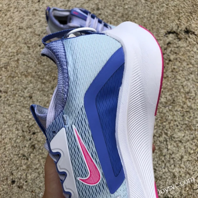 Nike Zoom Fly 4 White Blue Pink Marathon Running Shoes CT2401-003