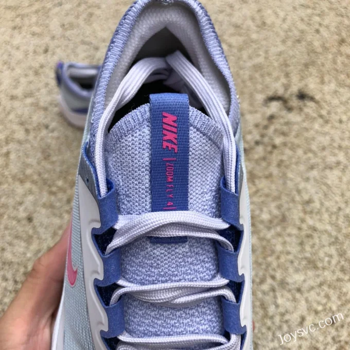 Nike Zoom Fly 4 White Blue Pink Marathon Running Shoes CT2401-003