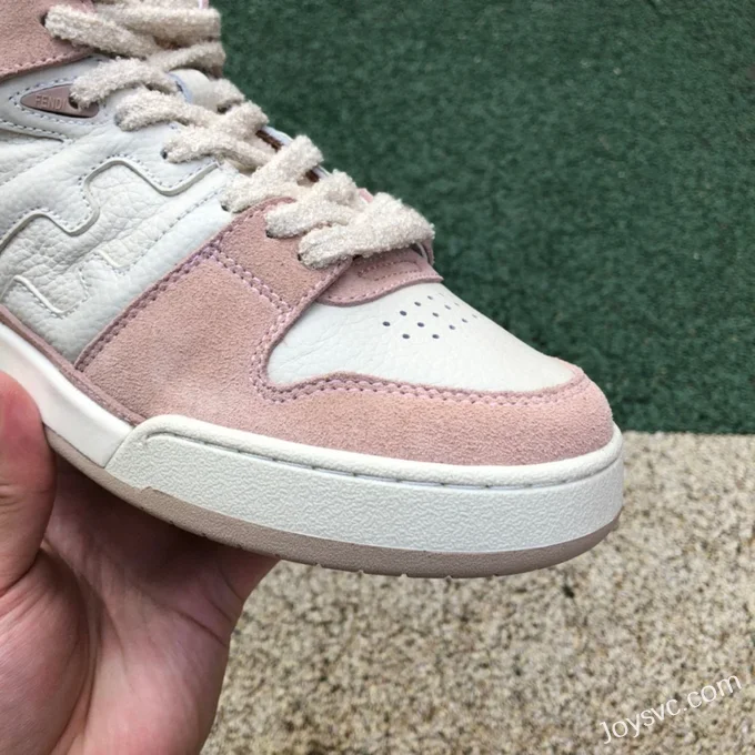 Fendi Match Mid Top White Pink Casual Sneakers