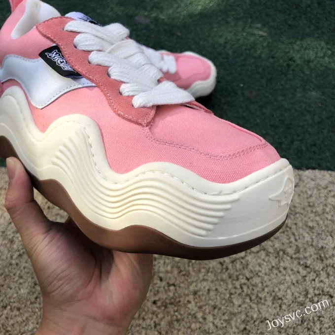 Heyday Triple Wavy Black Shoes in White and Pink