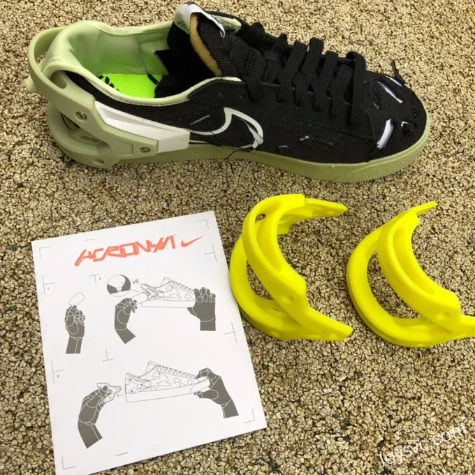 Acronym x Nike Blazer Low Black Green - Deconstructed Sneakers