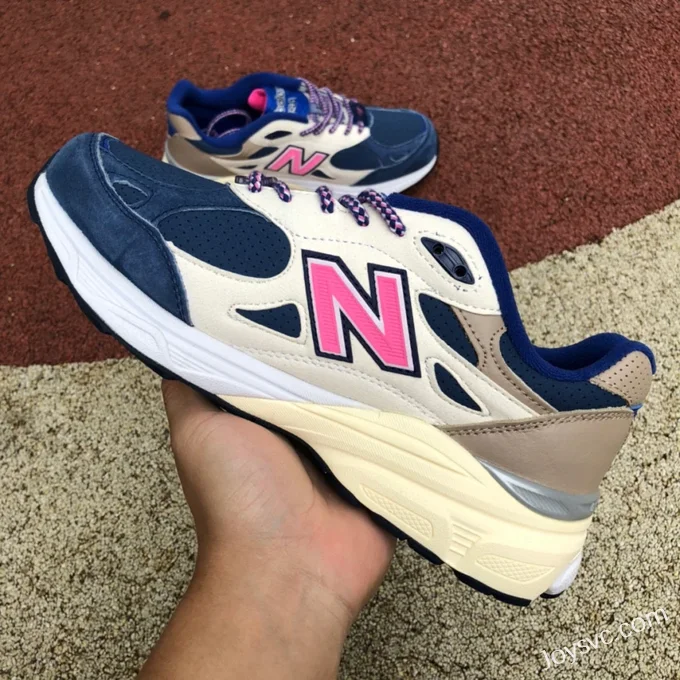 New Balance 990V3 Kith White Blue Retro Running Shoes M990KH3