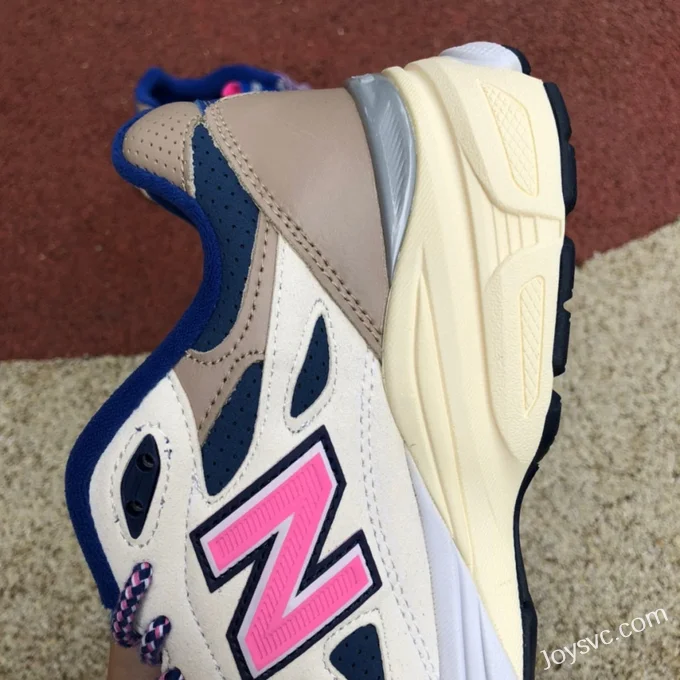 New Balance 990V3 Kith White Blue Retro Running Shoes M990KH3