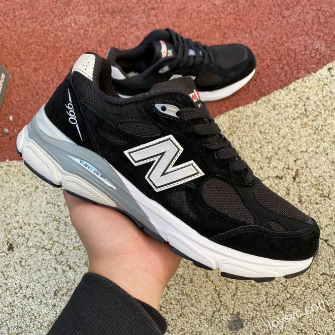 New Balance 990V3 Black White Retro Running Shoes M990BS3