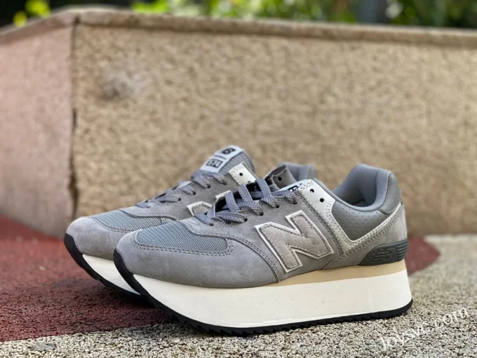 New Balance 574 Thick Sole Grey Retro Dad Shoes for Women WL57ZBA