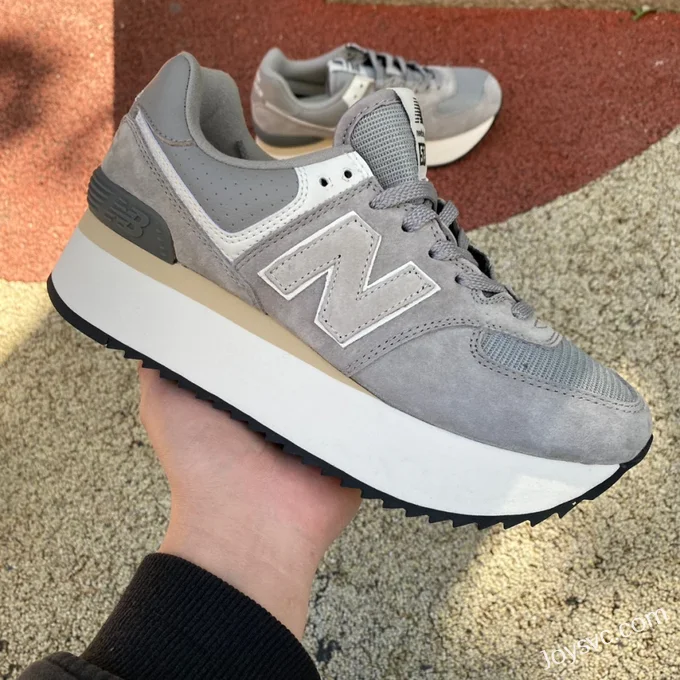 New Balance 574 Thick Sole Grey Retro Dad Shoes for Women WL57ZBA