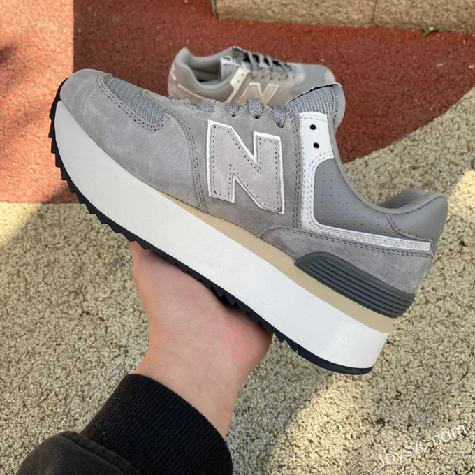 New Balance 574 Thick Sole Grey Retro Dad Shoes for Women WL57ZBA