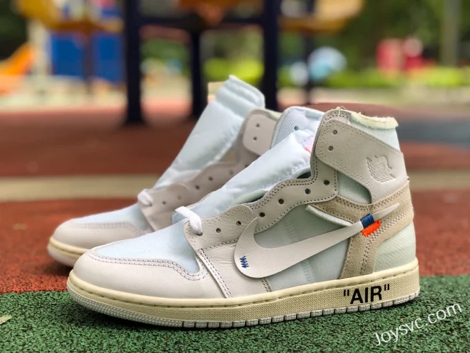 Air Jordan 1 OFF-WHITE AQ0818-100 Pure White Europe Exclusive