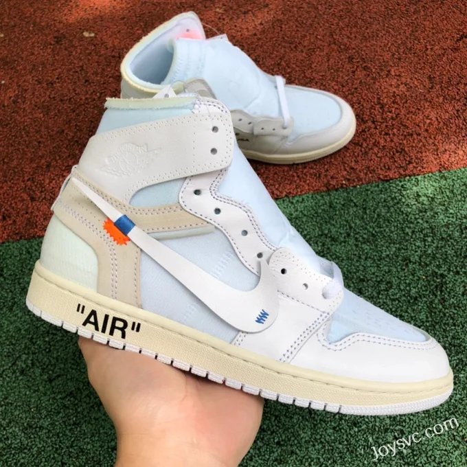 Air Jordan 1 OFF-WHITE AQ0818-100 Pure White Europe Exclusive