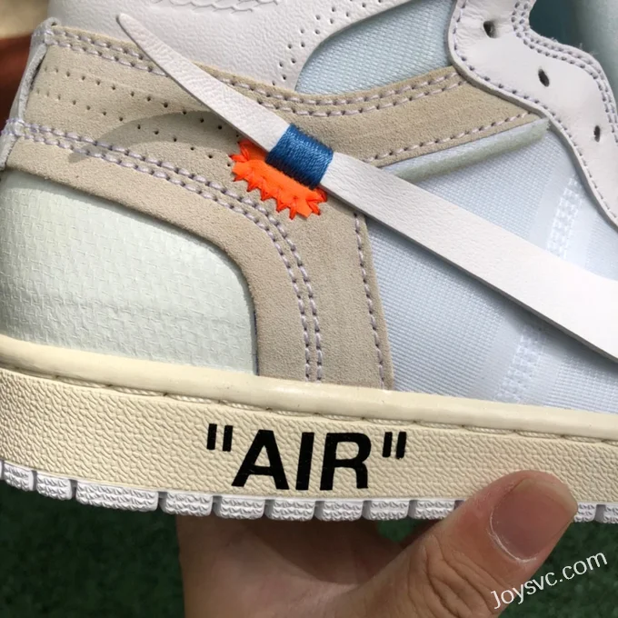 Air Jordan 1 OFF-WHITE AQ0818-100 Pure White Europe Exclusive