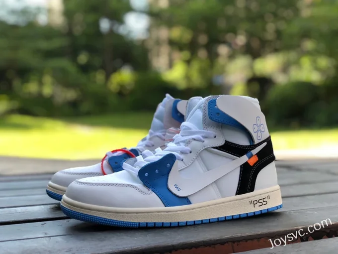 Off-White x Air Jordan 1 OW PSS 50818-168 White Blue High-Top