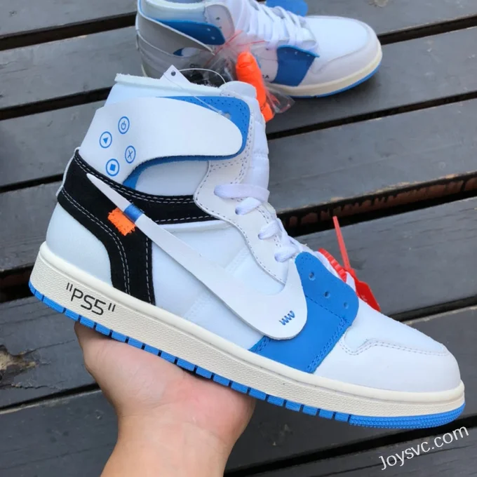 Off-White x Air Jordan 1 OW PSS 50818-168 White Blue High-Top