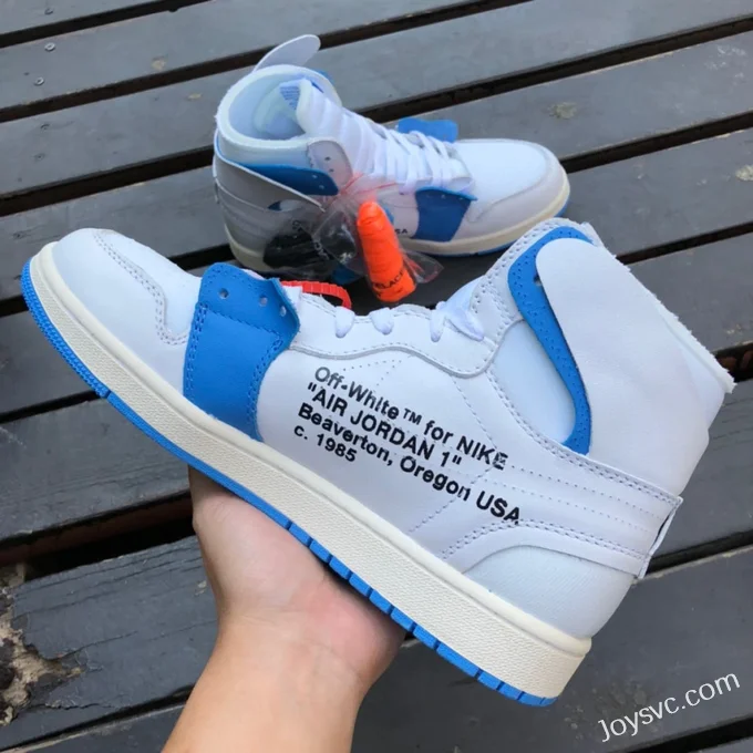 Off-White x Air Jordan 1 OW PSS 50818-168 White Blue High-Top