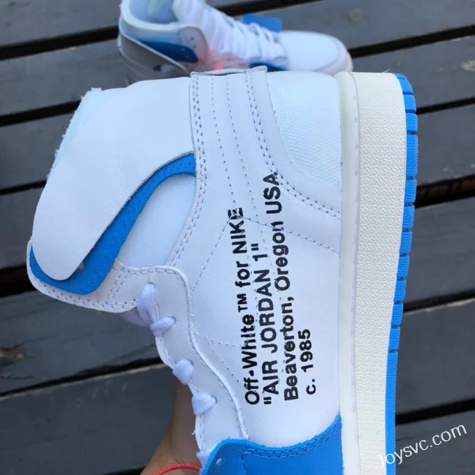 Off-White x Air Jordan 1 OW PSS 50818-168 White Blue High-Top