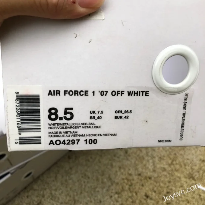 Nike Air Force 1 x OW Collaboration Pure White AO4297-100