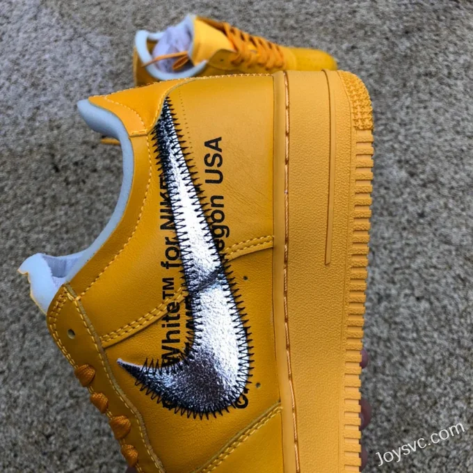 Nike Off-White Air Force 1 AF1 OW Collaboration Gold Silver DD1876-700