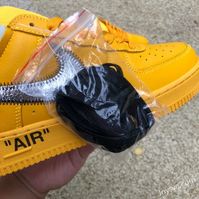 Nike Off-White Air Force 1 AF1 OW Collaboration Gold Silver DD1876-700