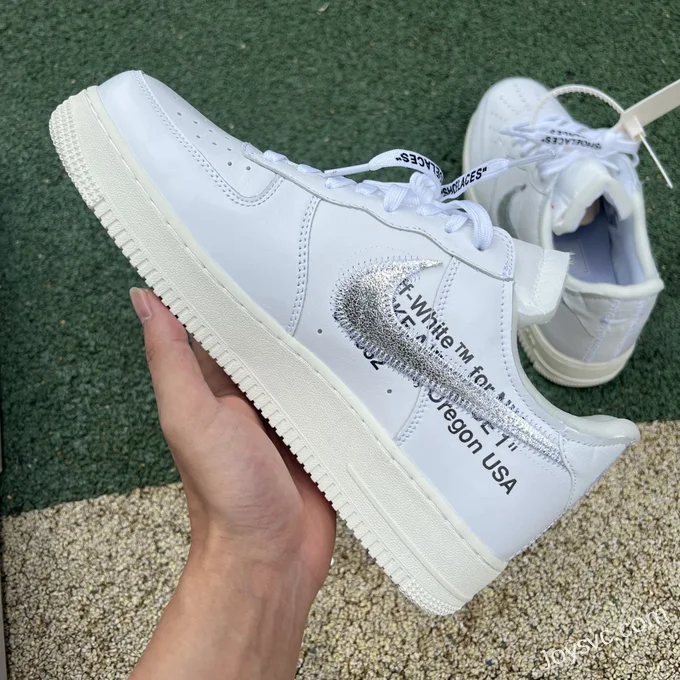 OFF-White x Nike Air Force 1 AF1 OW Collaboration Silver White Low AO4297-100