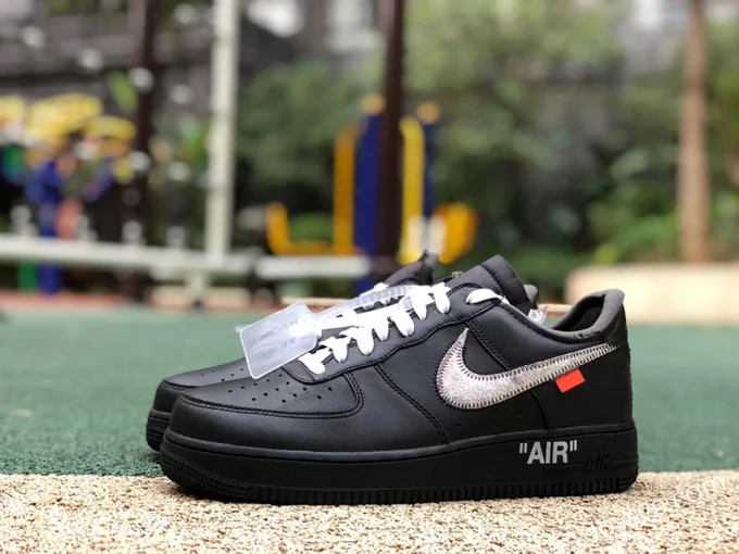 OFF-White x Nike Air Force 1 AF1 OW Collaboration Black Silver Low AV5210-100