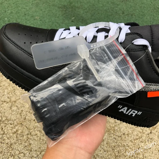 OFF-White x Nike Air Force 1 AF1 OW Collaboration Black Silver Low AV5210-100