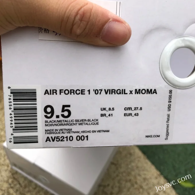 OFF-White x Nike Air Force 1 AF1 OW Collaboration Black Silver Low AV5210-100