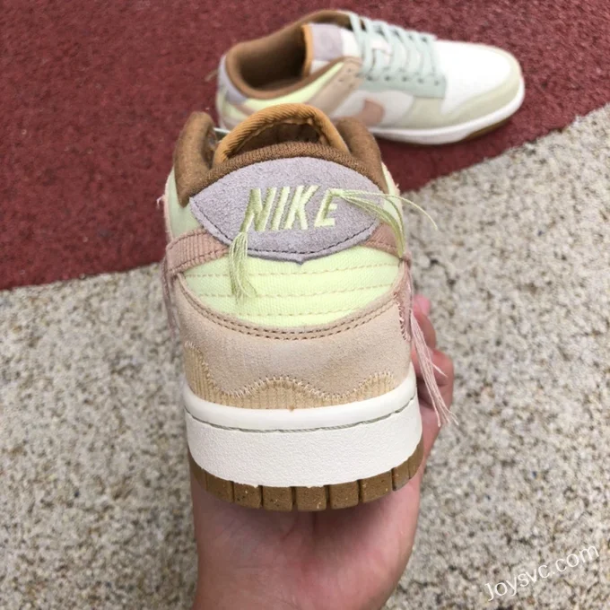 Nike Dunk Low Beige Green Pink Corduroy Retro Sneakers DQ5076-121