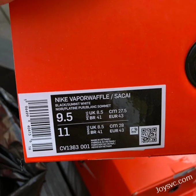 Nike x Sacai Vaporwaffle Black White CV1363-001