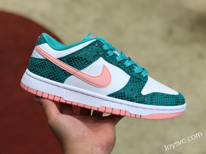 Nike Dunk Low Snake Skin White Green Pink DR8577-300