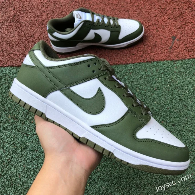 Nike Dunk Low White Olive Green Retro Casual Sneakers DD1503-120