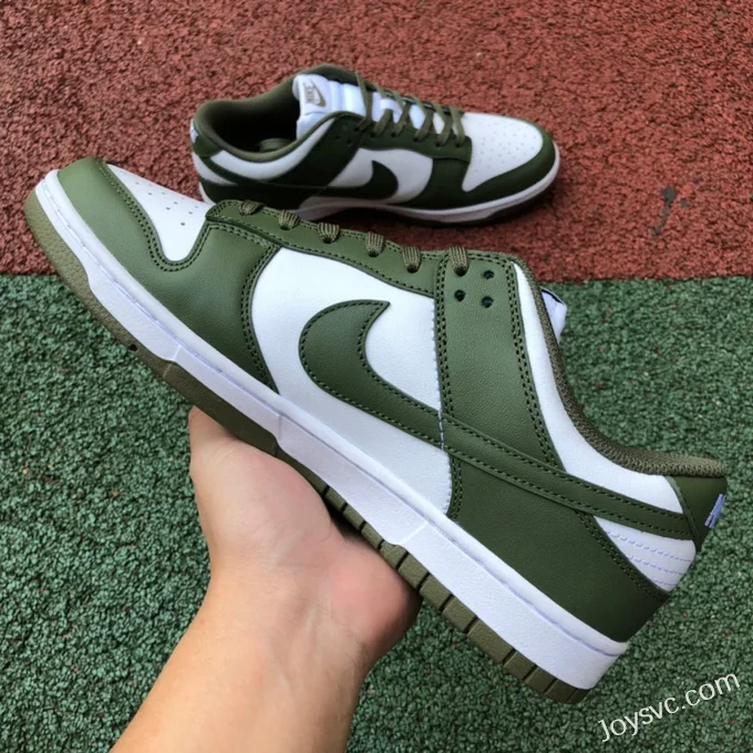 Nike Dunk Low White Olive Green Retro Casual Sneakers DD1503-120