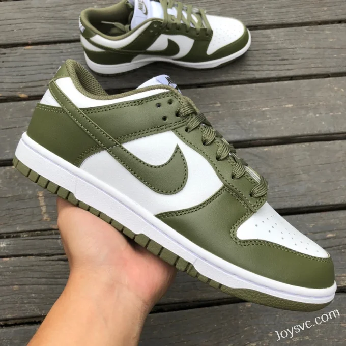 Nike Dunk Low White Olive Green Retro Casual Sneakers DD1503-120