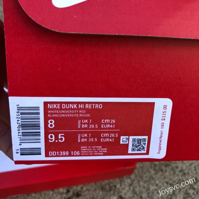 Nike Dunk High Retro University Red DD1399-106