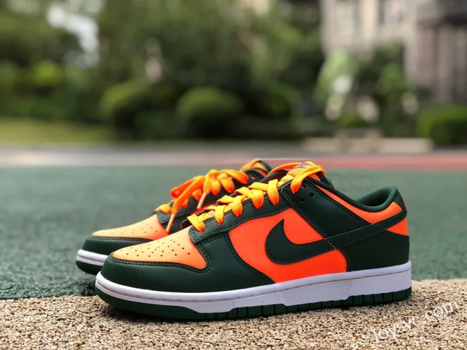 Nike Dunk Low Miami Hurricanes Orange Green DD1391-300