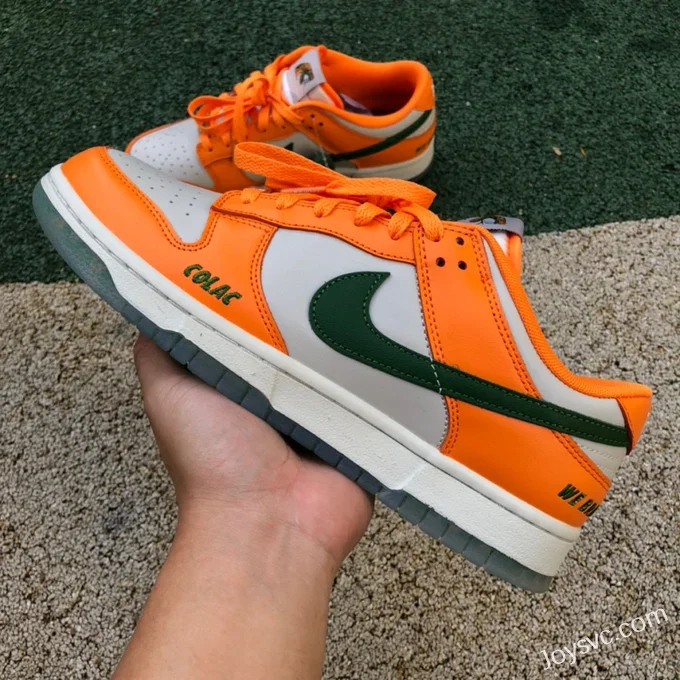 Florida A&M x Nike Dunk Low White Orange Retro Sneakers DR6188-800