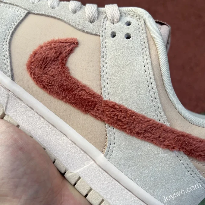 High-Quality Nike Dunk Low Terry Swoosh Beige Retro Sneakers DZ4706-200