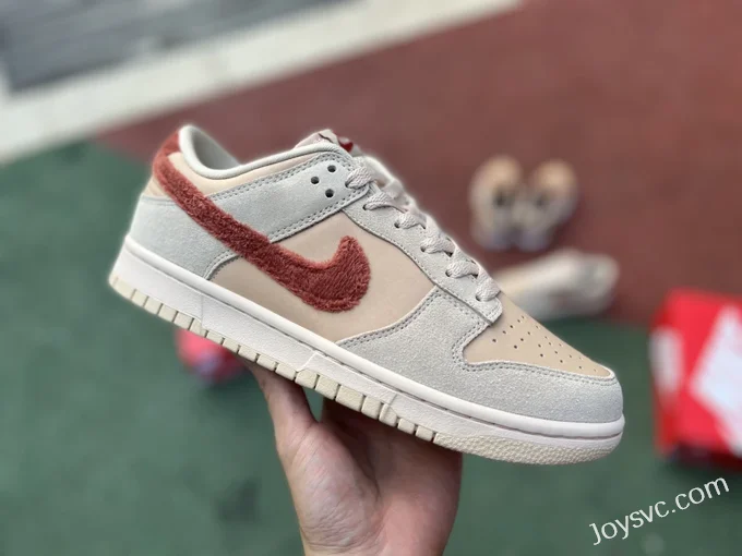 High-Quality Nike Dunk Low Terry Swoosh Beige Retro Sneakers DZ4706-200