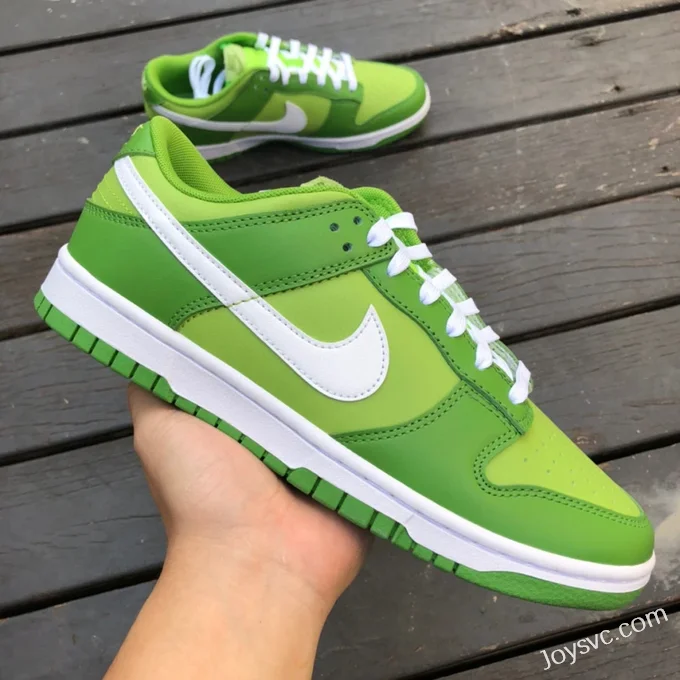 Pure Original Nike Dunk Low White Green Apple Retro Sneakers DJ6188-300