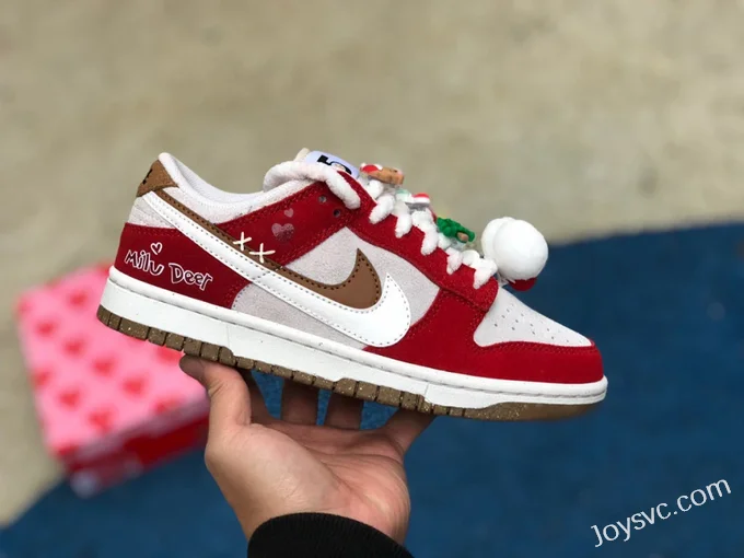 Nike Dunk Low Christmas Red White Double Hook Retro Sneakers DO9457-112