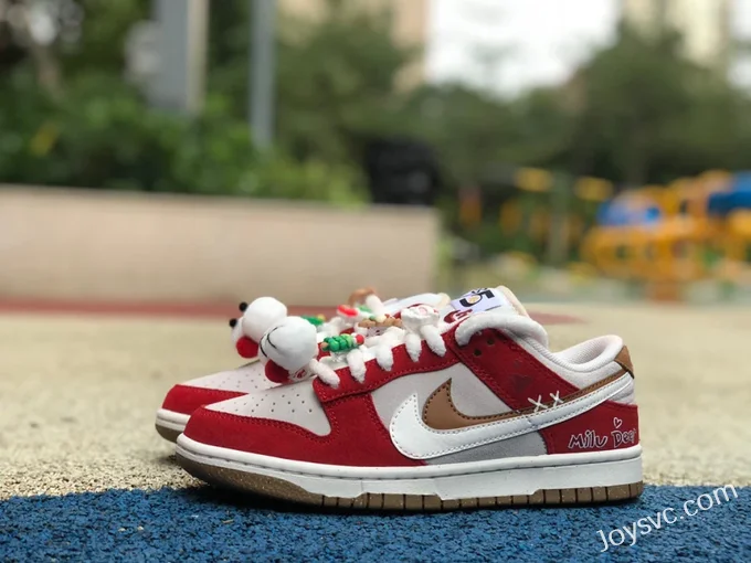 Nike Dunk Low Christmas Red White Double Hook Retro Sneakers DO9457-112