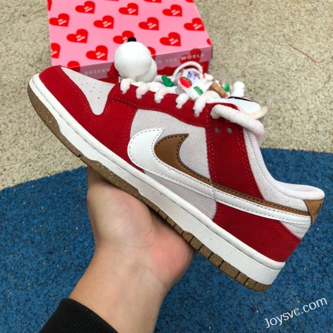 Nike Dunk Low Christmas Red White Double Hook Retro Sneakers DO9457-112